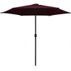 Image de vidaXL Parasol avec mât en aluminium 270x246 cm rouge bordeaux