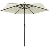 Image de vidaXL Parasol avec éclairage LED et mât en aluminium 270 cm blanc sable