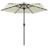 Image de Vidaxl Garden Parasol With Led Lights&aluminium Pole 270 Cm Sand White