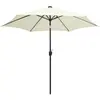 Image de vidaXL Parasol avec éclairage LED et mât en aluminium 300 cm blanc sable