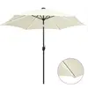 Image de Vidaxl Garden Parasol With Led Lights&aluminium Pole 300 Cm Sand White
