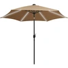 Image de vidaXL Parasol avec éclairage LED et mât en aluminium 300 cm Taupe
