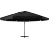 Image de vidaXL Parasol avec mât en aluminium 500 cm noir