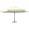 Image de vidaXL Parasol avec mât en aluminium 600 cm blanc sable
