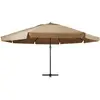 Image de vidaXL Parasol avec mât en aluminium 600 cm Taupe
