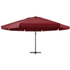Image de vidaXL Parasol avec mât en aluminium 600 cm rouge bordeaux