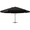 Image de vidaXL Parasol avec mât en aluminium 600 cm noir