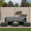 Image de Vidaxl - Salon De Jardin 4 Pcs Avec Coussins Résine Tressée Gris