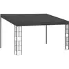 Image de Vidaxl   Belvédère Mural 3x4 M   Tissu Anthracite   Cadre En Acier Enduit De Poudre   Protection Solaire Pa   Pour Terrasse Et Jardin