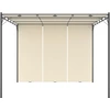 Image de vidaXL Pavillon de jardin avec rideau latéral 3x3x2,25 m Crème