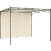 Image de Vidaxl - Belvédère De Jardin Avec Rideau Latéral 3x3x2,25 M Crème