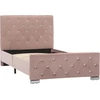 Image de vidaXL Sommier rose velours 90x200 cm