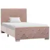 Image de Cadre De Lit Rose Velours 90x200 Cm