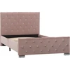 Image de vidaXL Sommier rose velours 100x200 cm