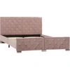 Image de vidaXL Sommier rose velours 140x200 cm