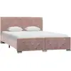 Image de Cadre De Lit Rose Velours 140x200 Cm