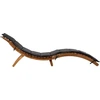 Image de vidaXL Chaise longue avec support Bois massif Acacia gris foncé