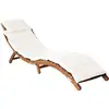 Image de Vidaxl - Chaise Longue Avec Coussin Bois D'Acacia Solide Crème