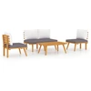 Image de vidaXL Ensemble de salon de jardin 4 pièces avec coussins en bois massif d'acacia