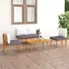 Image de Vidaxl - Salon De Jardin 4 Pcs Avec Coussins Bois D'Acacia Solide
