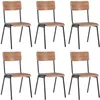 Image de Chaises À Manger Lot De 6 Marron Contreplaqué Vidaxl