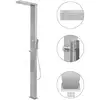 Image de Vidaxl   Douche Extérieure En Acier Inoxydable 201   Design Incurvé   2 Fonctions : Pluie Et Pomme De Douche Manuelle   Dimensions 15x44x210 Cm