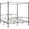 Image de Vidaxl - Cadre De Lit Sans Matelas Avec Baldaquin Noir 200x200 Cm Métal