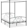 Image de Vidaxl Cadre De Lit À Baldaquin Sans Matelas Gris Métal 140x200 Cm
