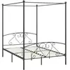 Image de Cadre De Lit À Baldaquin Sans Matelas Gris Métal 160x200 Cm Vidaxl