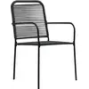 Image de vidaXL Chaises de jardin 2 pcs. Corde de coton et acier Noir