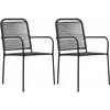Image de Vidaxl - Chaises De Jardin 2 Pcs Corde En Coton Et Acier Noir