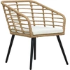 Image de vidaXL Chaises de jardin 2 pcs. avec coussins Poly rotin chêne