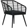 Image de vidaXL Chaises de jardin 2 pcs. avec coussins Poly rotin noir