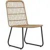 Image de vidaXL Chaises de jardin 2 pcs. Poly rotin chêne