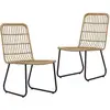 Image de Vidaxl - Chaises De Jardin Lot De 2 Résine Tressée Chêne