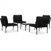 Image de vidaXL Ensemble salon de jardin 5 pièces avec coussins Noir PVC