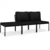 Image de vidaXL Ensemble de salon de jardin 3 pièces avec coussins Noir PVC