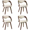 Image de Vidaxl - Chaises À Manger Lot De 4 Crème Bois Courbé Et Similicuir