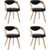 Image de vidaXL Chaises de salle à manger 4 pcs. noir bois courbé et similicuir
