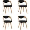 Image de Vidaxl - Chaises À Manger Lot De 4 Noir Bois Courbé Et Similicuir