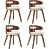 Image de vidaXL Chaises de salle à manger 4 pcs. Crème bois courbé et similicuir