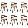 Image de vidaXL Chaises de salle à manger 6 pcs. Crème bois courbé et similicuir