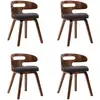 Image de Vidaxl   Lot De 4 Chaises À Manger Gris Foncé   Cadre En Bois Courbé   Rembourrage Polyester Doux   Hauteur D'Assise 49 Cm   Pour Salle À Manger