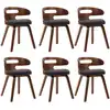 Image de vidaXL Chaises de salle à manger 6 pcs. Gris foncé Bois courbé et tissu