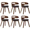Image de Chaises À Manger Lot De 6 Gris Foncé Bois Courbé Et Tissu Vidaxl