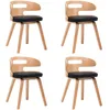 Image de Vidaxl - Chaises À Manger Lot De 4 Noir Bois Courbé Et Similicuir