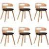 Image de vidaXL Chaises de salle à manger 6 pcs. noir bois courbé et similicuir