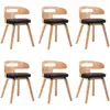 Image de Vidaxl - Chaises À Manger Lot De 6 Noir Bois Courbé Et Similicuir