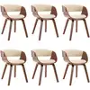 Image de Chaises À Manger Lot De 6 Crème Bois Courbé Et Similicuir Vidaxl