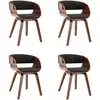 Image de vidaXL Chaises de salle à manger 4 pcs. Gris Bois courbé et tissu